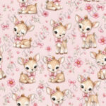 Bébé bambi mignon floral rose