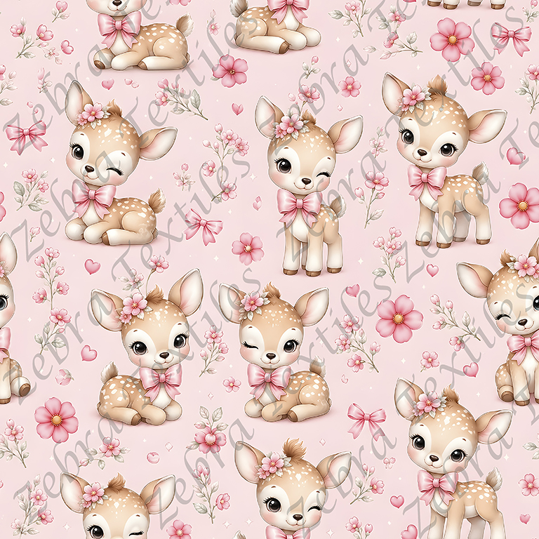 Bébé bambi mignon floral rose