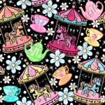 Carrousel poney fond noir