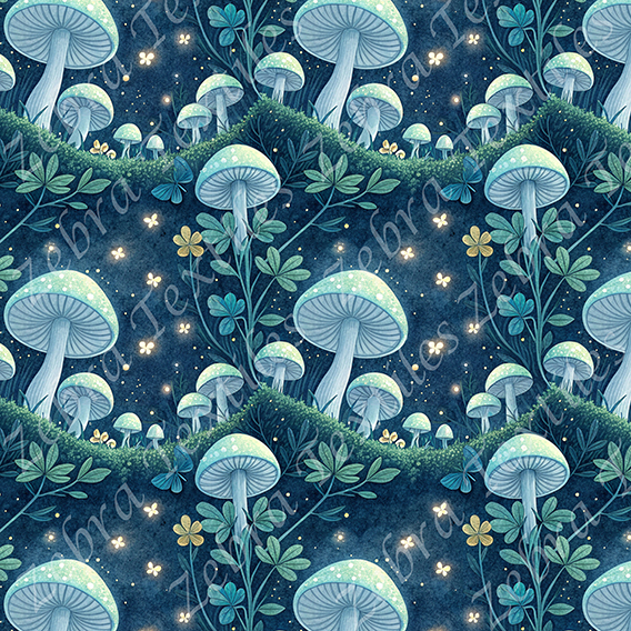 Champignon féérique bleuté