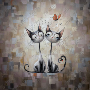 Chat amusant gris noir