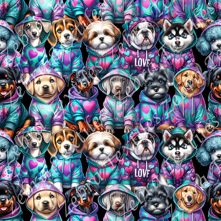 Chien et pull coeur