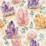 Cristaux mauve et rose eucalyptus