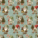 Gnome lainage vert fond pois