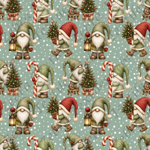Gnome lainage vert fond pois
