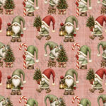 Gnome lainage vert fond rouge