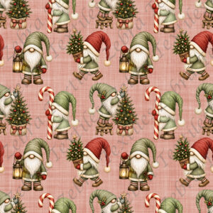 Gnome lainage vert fond rouge
