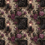 Livre gothique floral et bougie