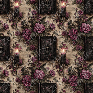 Livre gothique floral et bougie