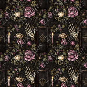Main gothique floral et bougie