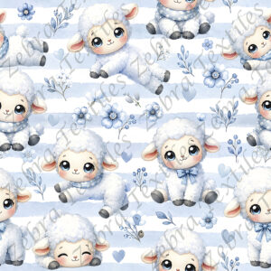 Mouton kawaii fond rayé
