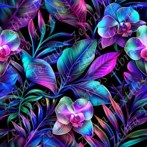 Orchidée et feuillage coloré