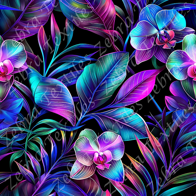 Orchidée et feuillage coloré