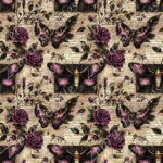 Papillon floral et bougie gothique