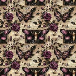 Papillon floral et bougie gothique