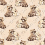 Raton et lapin fond beige