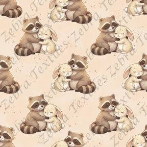 Raton et lapin fond beige