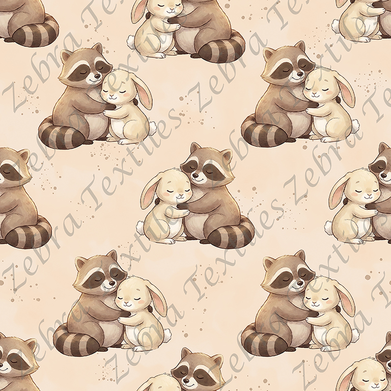 Raton et lapin fond beige