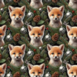 Renard sapin et boule de Noël