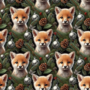 Renard sapin et boule de Noël