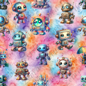 Robot de métal fond coloré