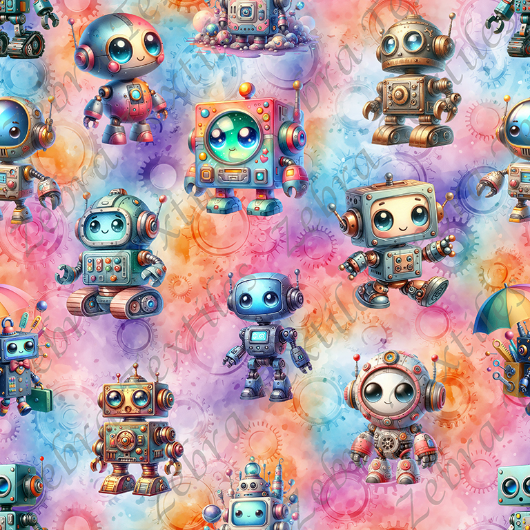 Robot de métal fond coloré