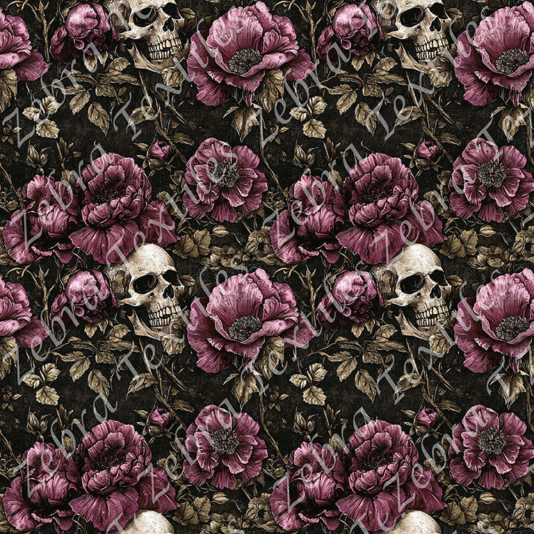 Skull floral gothique
