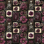 Skull floral plaid gothique