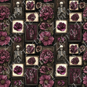 Skull floral plaid gothique