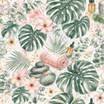 Spa monstera et chandelle