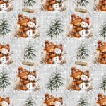 Vache bonhomme de neige fond lin