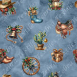 Western de Noël fond bleu