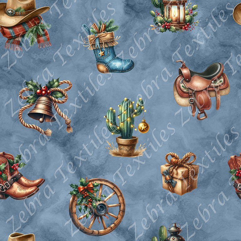 Western de Noël fond bleu
