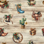 Western de Noël fond bois