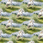 Cheval blanc au champs