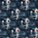 Clown effrayant grunge gris