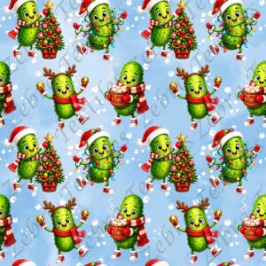 Cornichon de Noël fond bleu