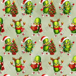 Cornichon de Noël fond vert