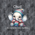 Éléphant tricot fond grunge