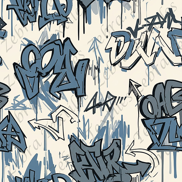 Graffiti bleu gris