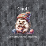 Hérisson tricot fond grunge