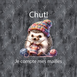 Hérisson tricot fond grunge