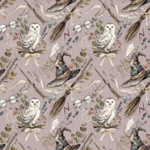 Magicien sorcier boho fond rosé prune