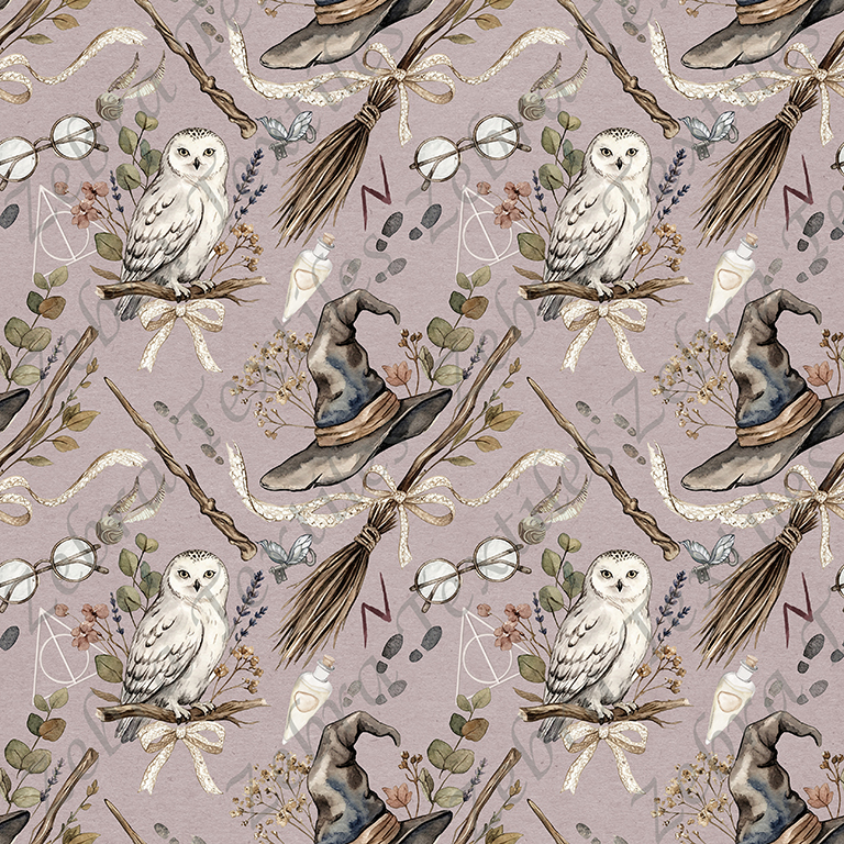 Magicien sorcier boho fond rosé prune