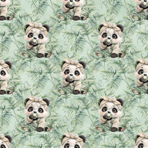 Panda suce fond vert