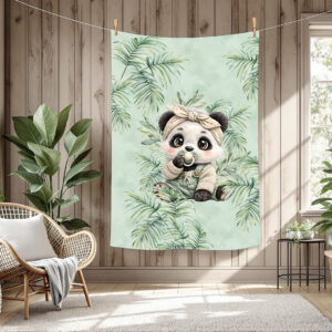 Panda suce fond vert