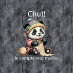 Panda tricot fond grunge