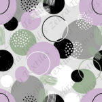 Rond abstrait lilas et vert