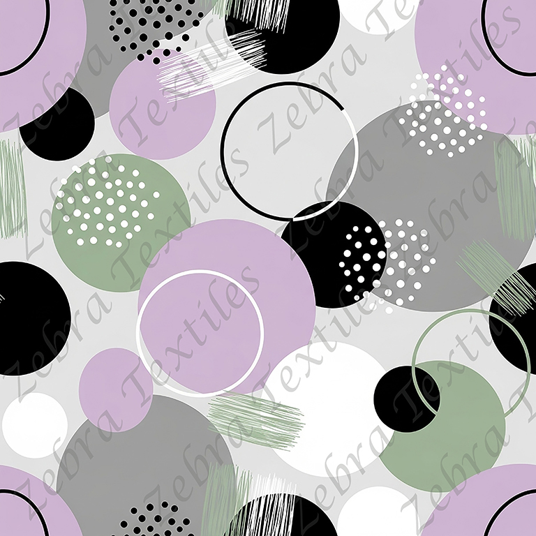 Rond abstrait lilas et vert
