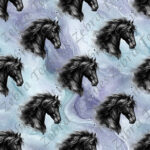 Tête de cheval noir fond agate